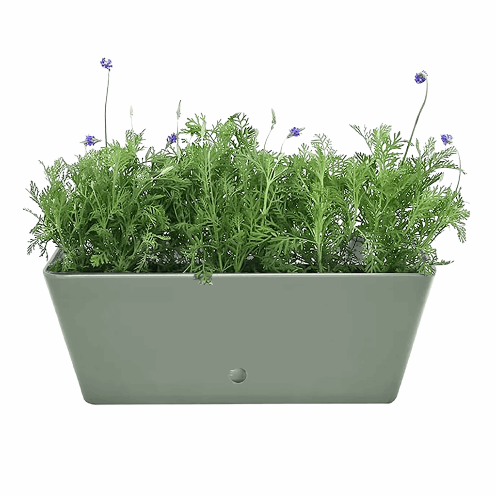 rectangle self watering planter TDI 16" Rectangular Self-Watering Bamboo Planter Black