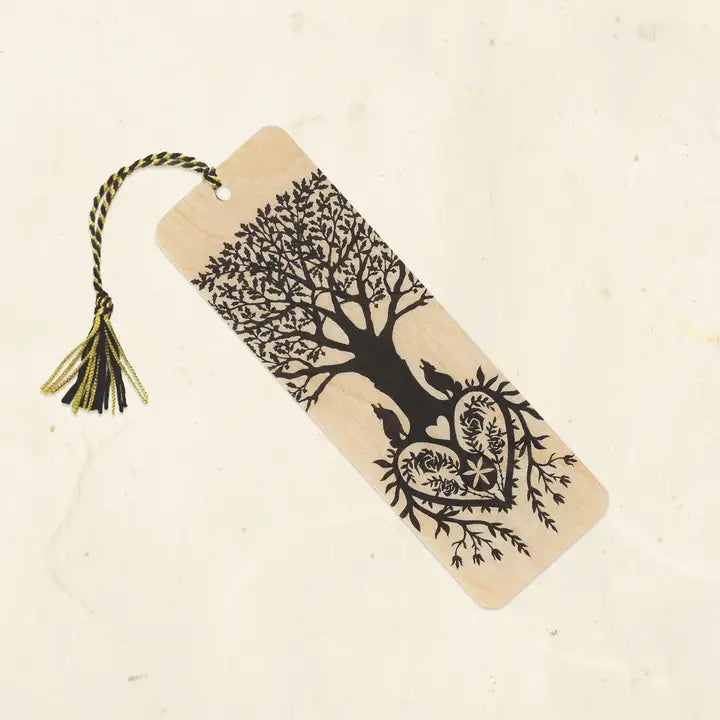 Eco-Friendly Fine Art Wood Bookmark with Tassel