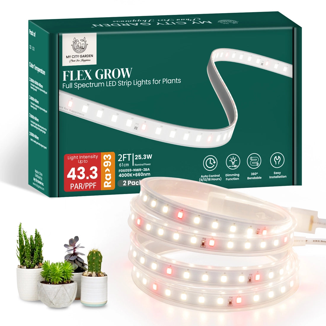 led tube lights for growing plants FLEX GROW, 360° Bendable LED Grow Light, 4000K