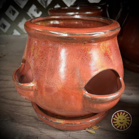 7" Glazed Strawberry Jar LB