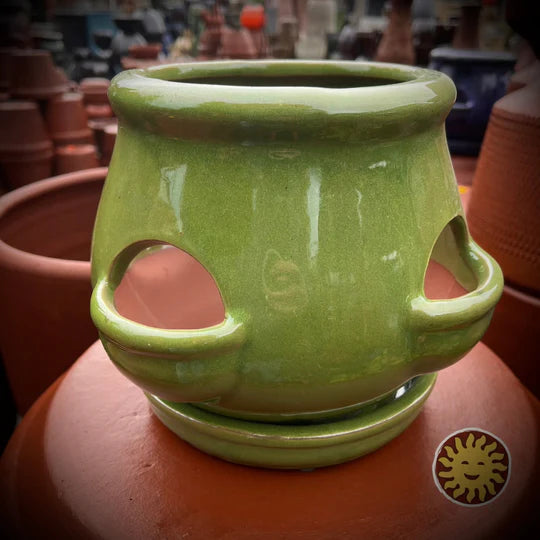 7" Glazed Strawberry Jar LB
