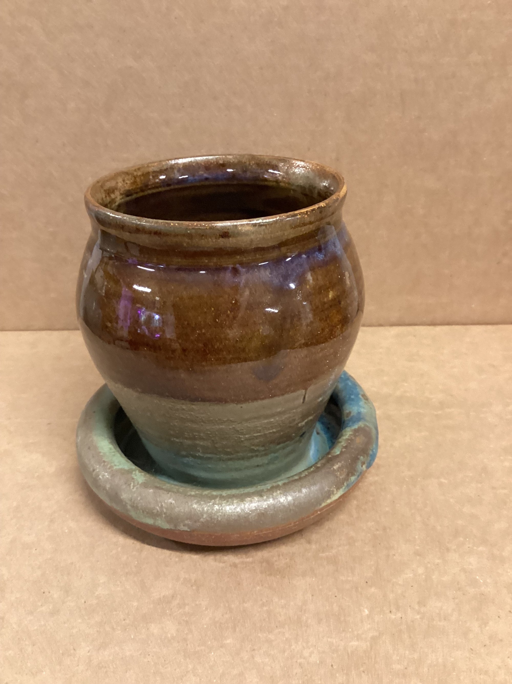Earthy Vase Planter with Attached Base CC
