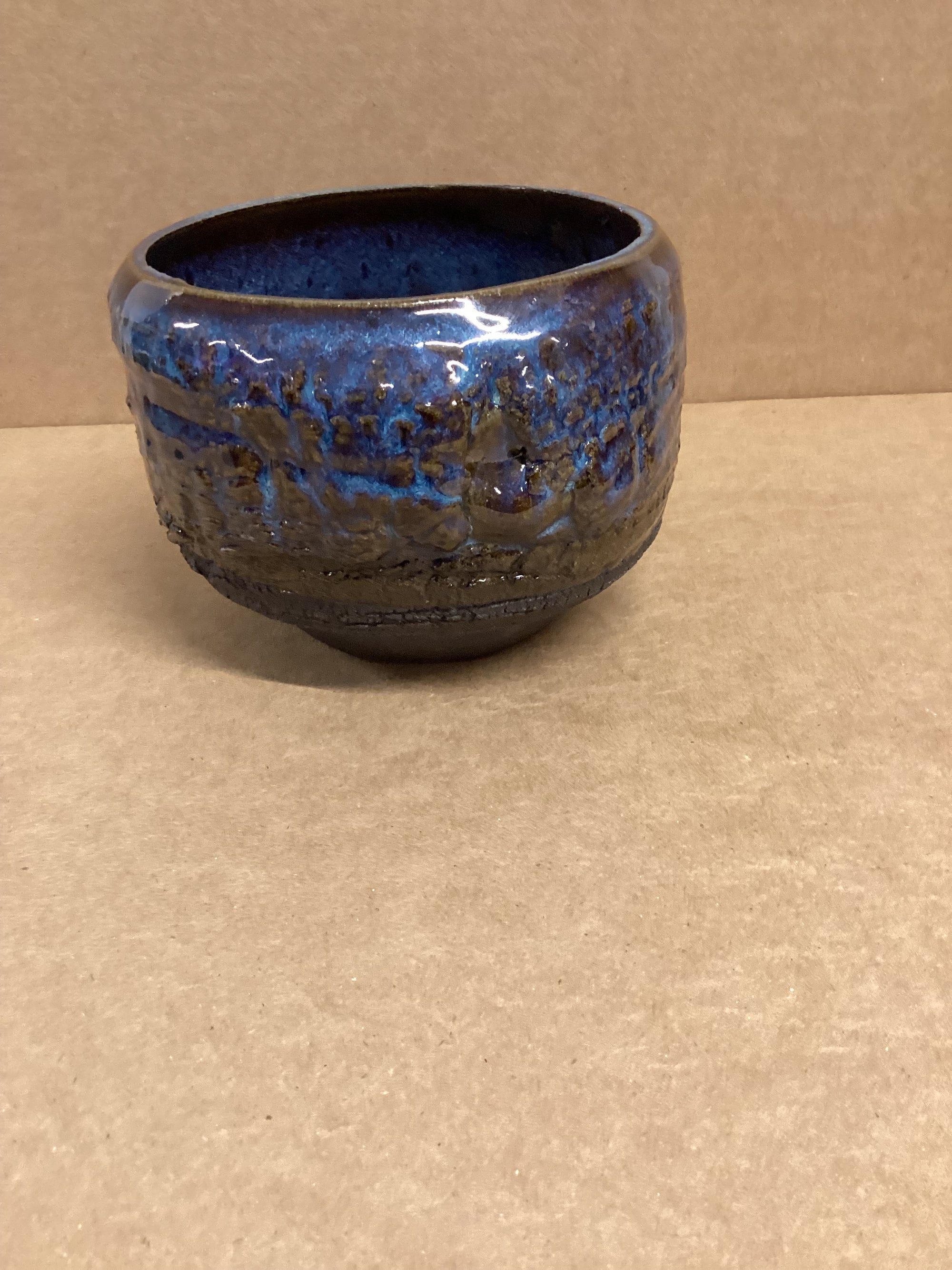 Small Dark Clay Textured Planter CC