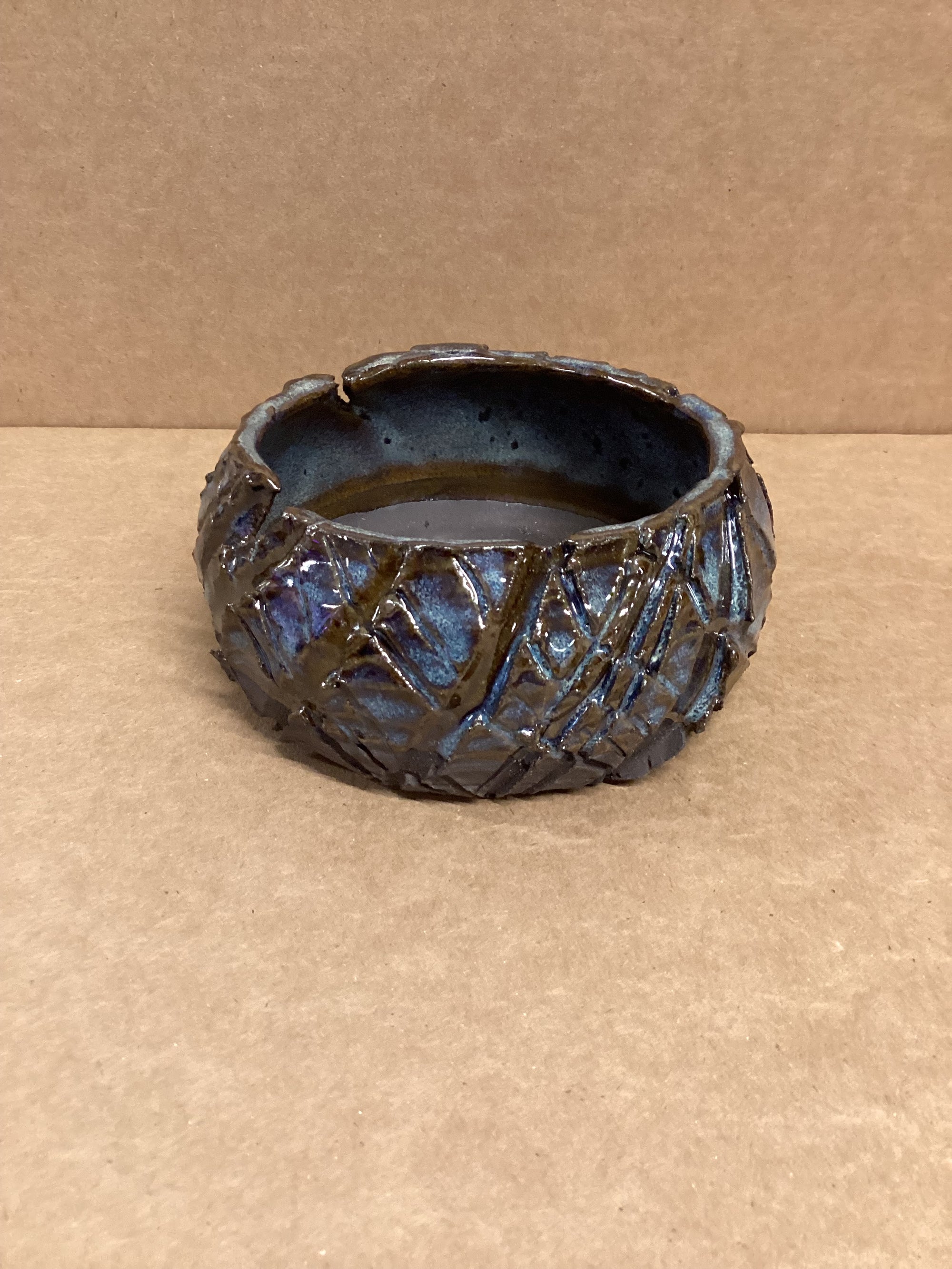 Small Dark Clay Textured Planter CC