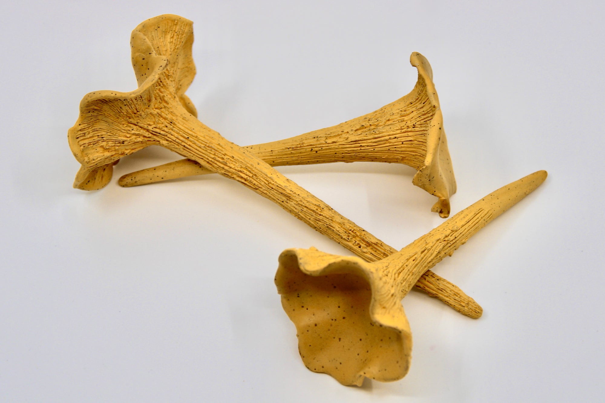 Ceramic Chanterelle Mushroom Stakes for Planters CC