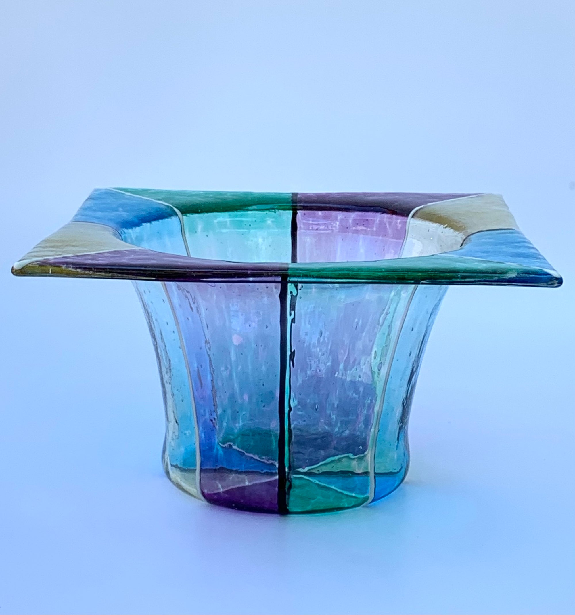 Rainbow frit vase CC