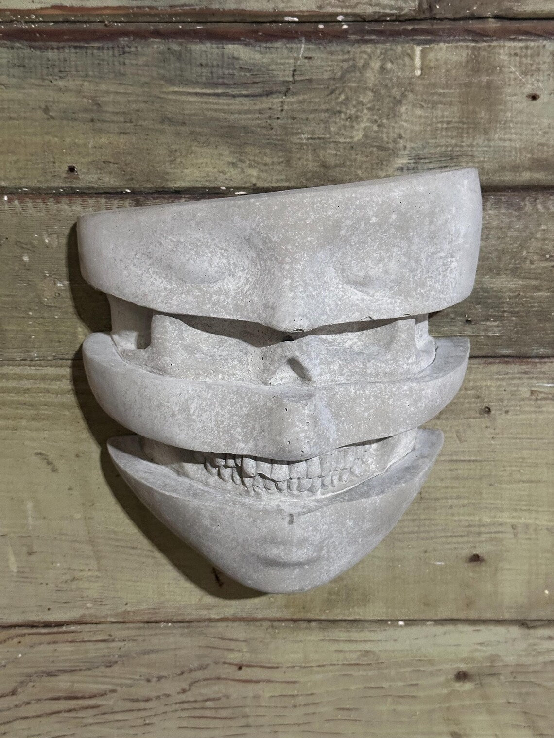 Split Face Skull Wall Planter CC