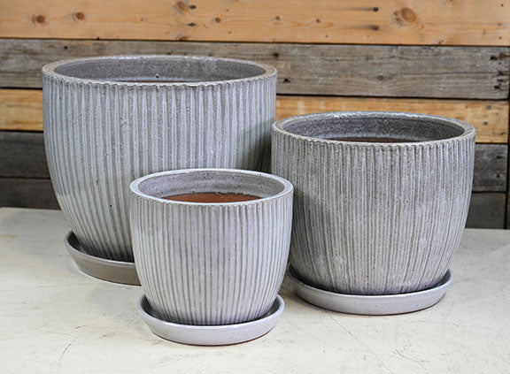 Pillar Pot w/ Attached Saucer