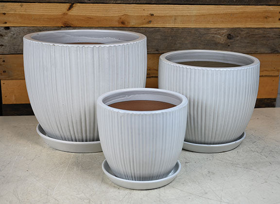 Pillar Pot w/ Attached Saucer