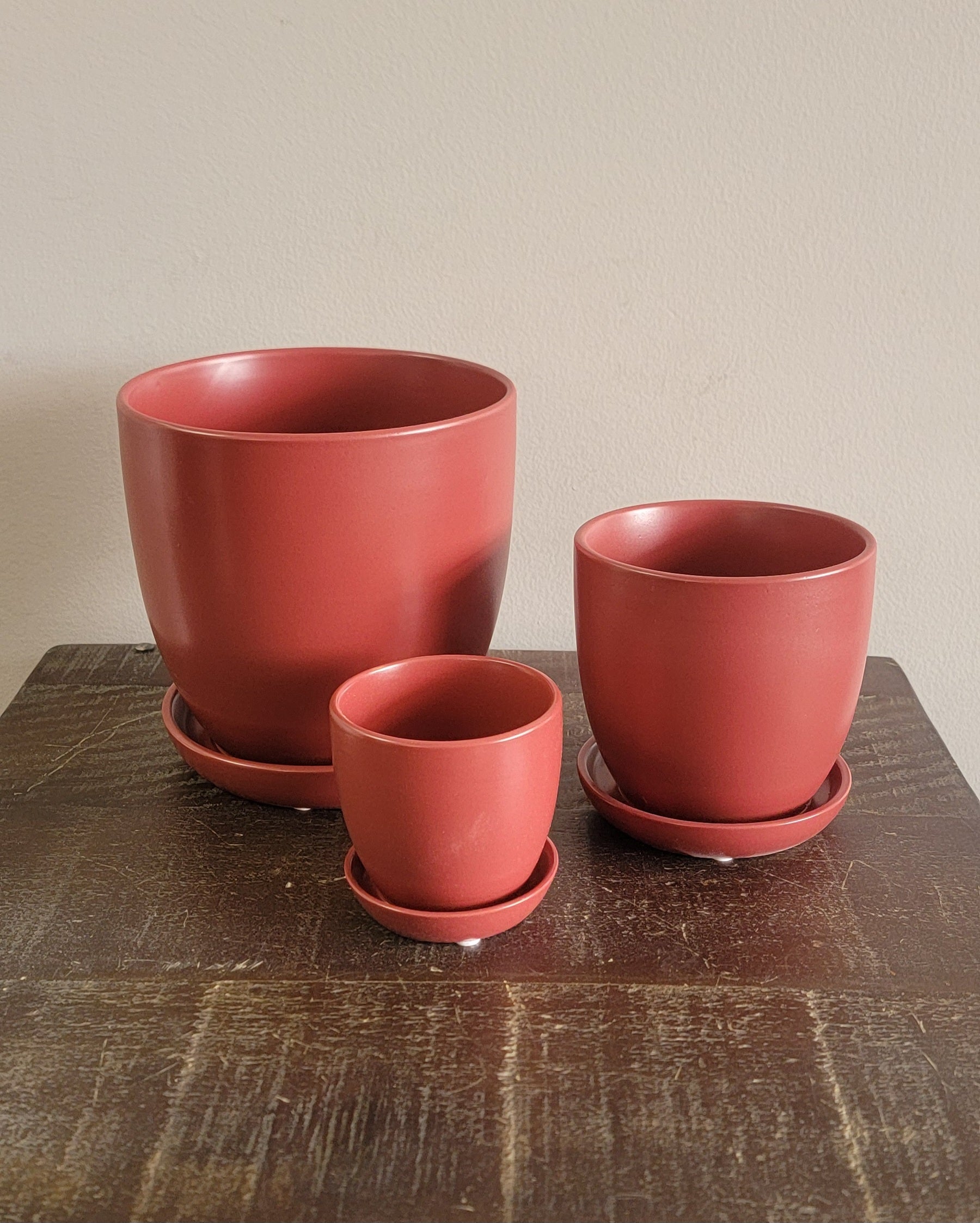 Bell Planter with Attached Saucer