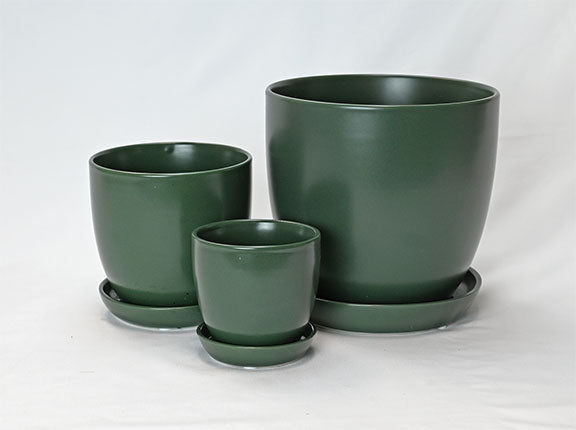 Bell Planter with Attached Saucer