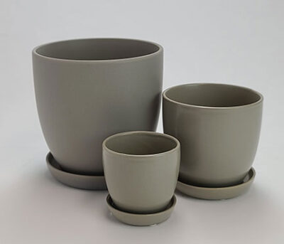 Bell Planter with Attached Saucer