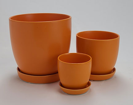 Bell Planter with Attached Saucer