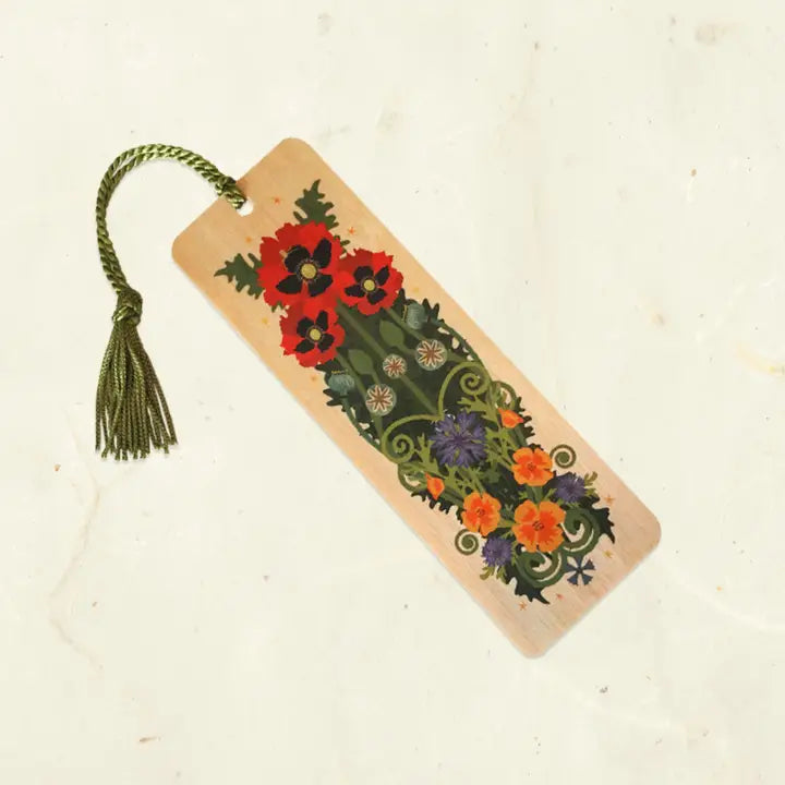 Eco-Friendly Fine Art Wood Bookmark with Tassel