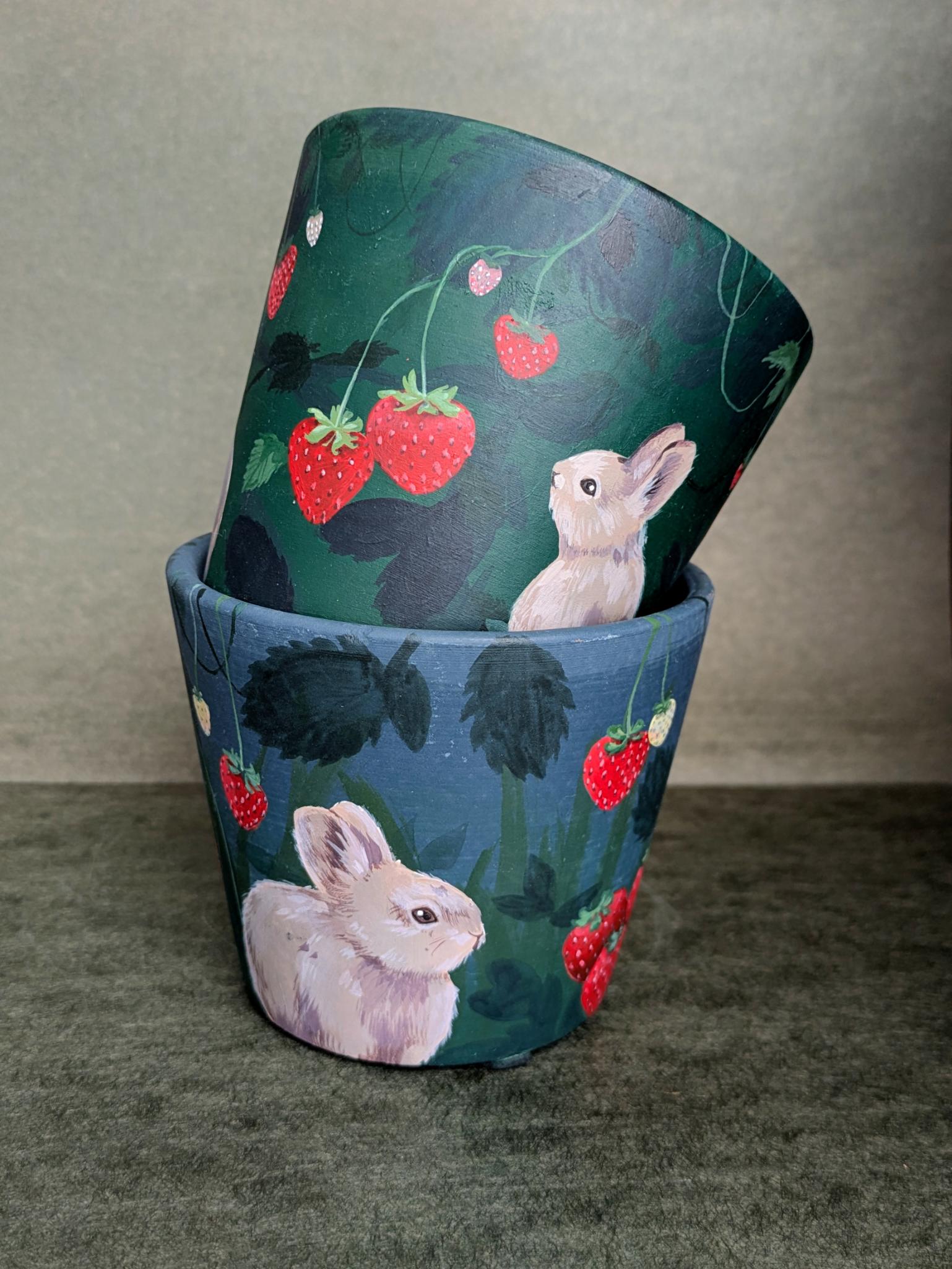 LInda Lu Arts Hand Painted Pots CC