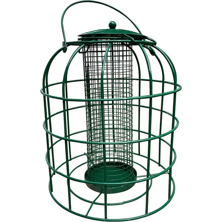 Garden Guru Squirrel Proof Outdoor Caged Tube Bird Feeder