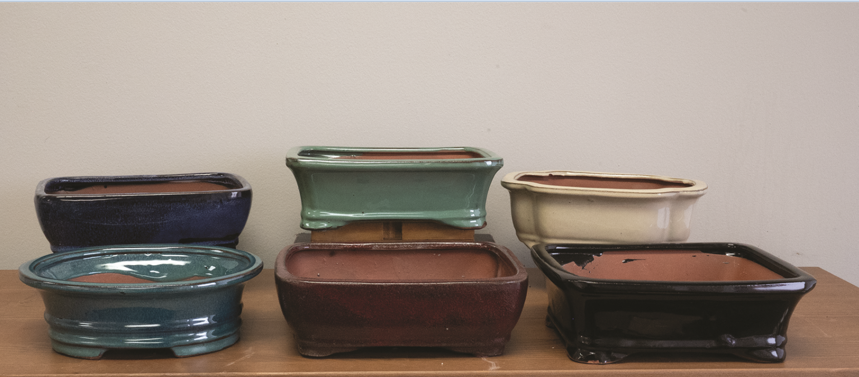 Assorted Glazed Bonsai Pots 8"