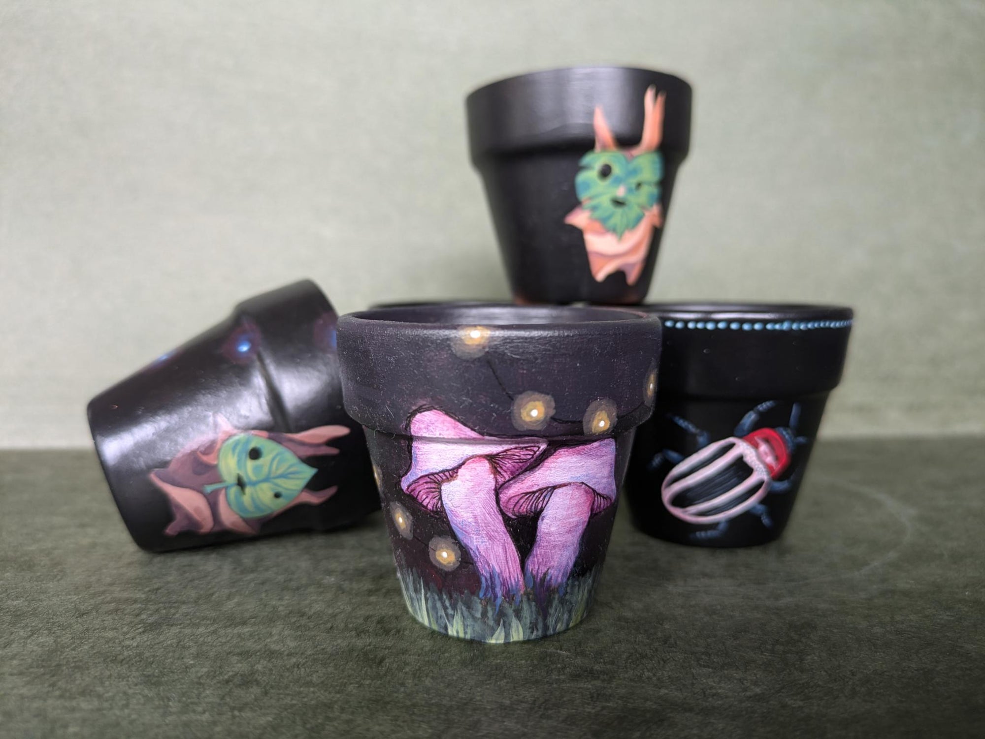 LInda Lu Arts Hand Painted Pots CC