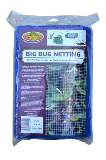 Big Bug Netting. The package is clear with a purple label.