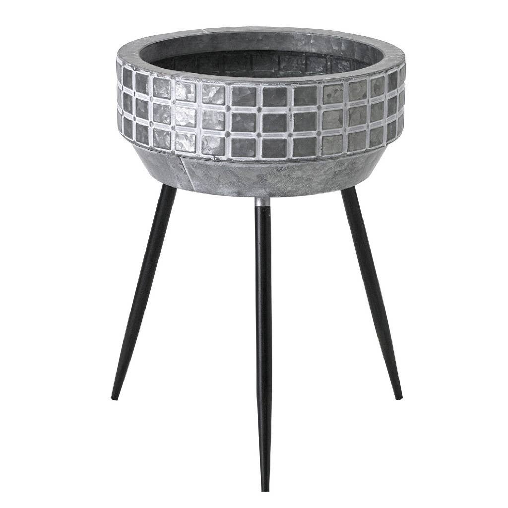 Scandinavian Tin Stand Planter Bowl