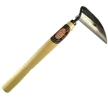 H-213 Nejiri Left Handed Gama Hoe 13". It has a wooden handle and a dark silver head.