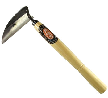 H-211 Nejiri Right Handed Gama Hoe 13". It has a wooden handle and a dark silver head.