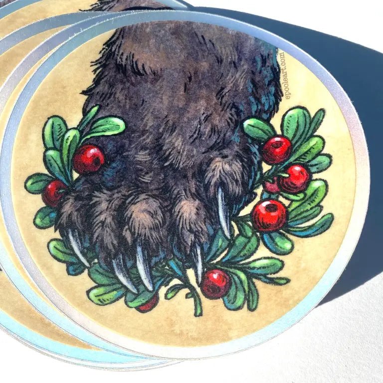 Bear Paw and Bearberries Sticker