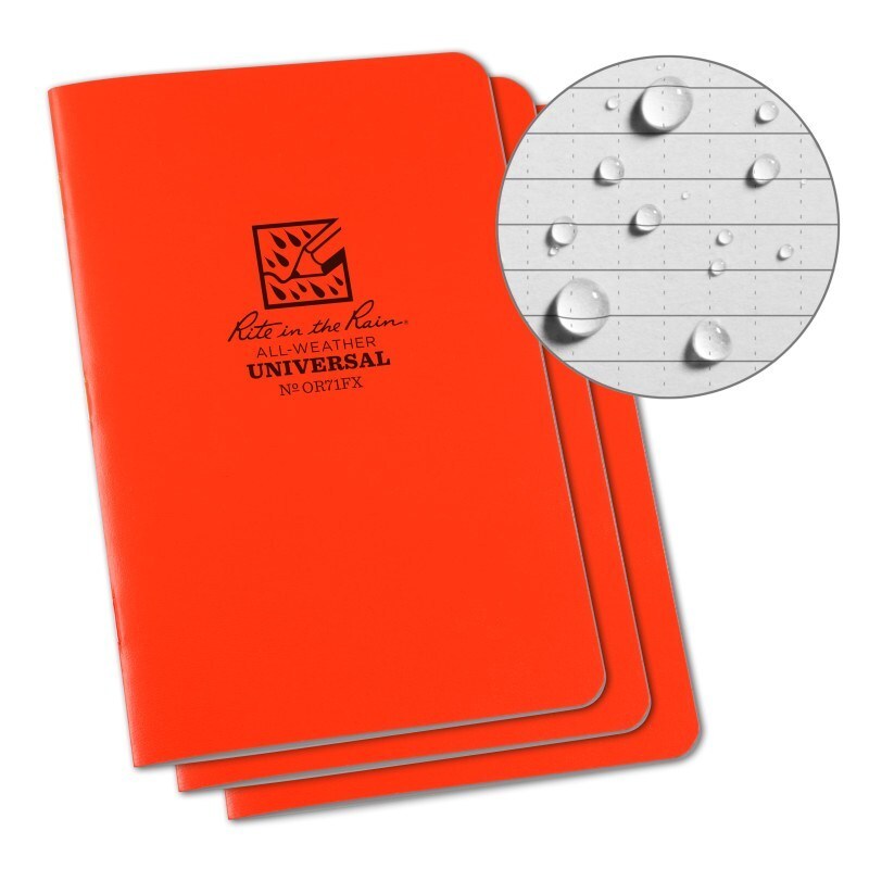 3pk Orange 4-5/8x7 Staple Notebook Universal