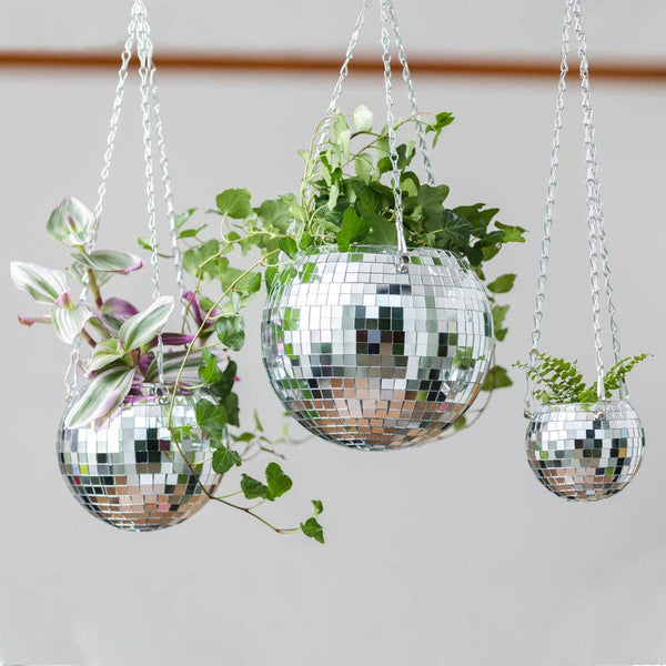 Rainbow Disco Ball Indoor Plant Hanger Pot