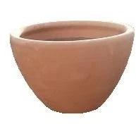 A cone shaped terracotta pot.