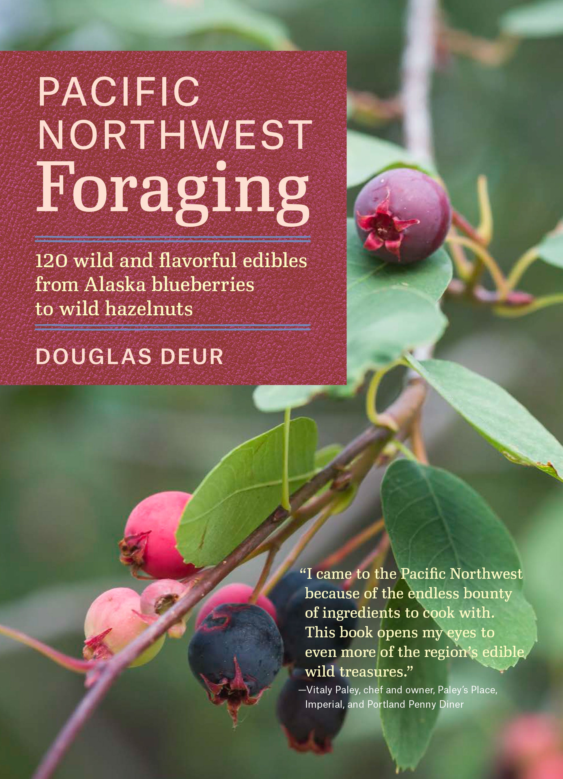 A cover featuring a photograph of a plant with rounded green leaves, a reddish stem, and red and blue berries.