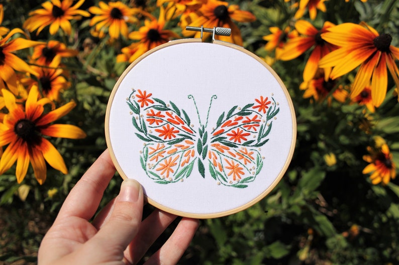 Botanical Butterfly Embroidery Kit CC