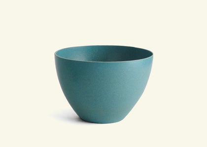 A blue medium sized pot.