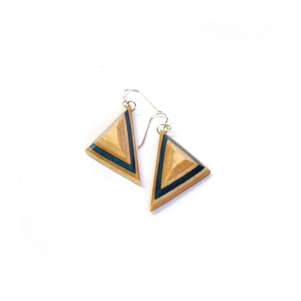 Recycled Skateboard Triangle Earrings