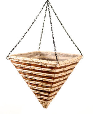 Supermoss Pyramid Wood Woven Hanging Basket Natural Stratton